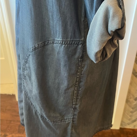 Tommy Bahama 100% Tencel Blue Button-Up Shirt Dress Size S/P Front Pockets - Picture 8 of 13